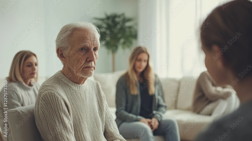Dementia symptoms affecting family dynamics. Featuring confusion and emotional withdrawal Dementia symptoms affecting family dynamics. Featuring confusion and emotional withdrawal