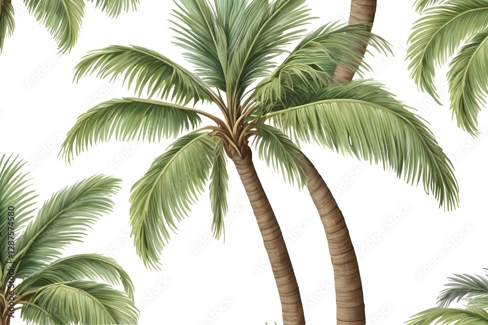 Fototapeta premium palm tree on white background
