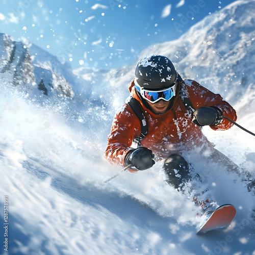 snowboarder jumping in the mountains