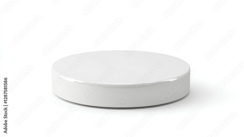 White podium isolated on transparent background. Empty product presentation pedestal display stand White podium isolated on transparent background. Empty product presentation pedestal display stand
