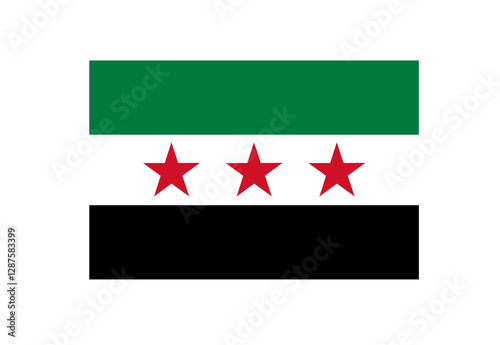 New Flag of Syria. Syrian Independence and Rebel Opposition symbol.