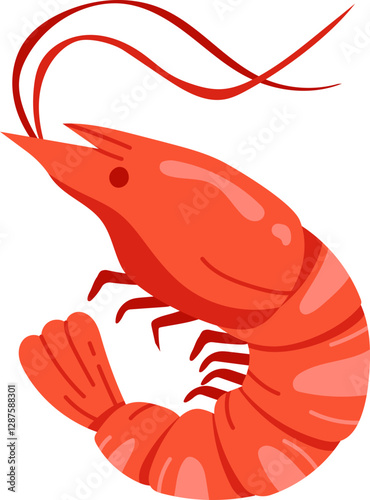 Prawn Raw Food Illustration Flat Color