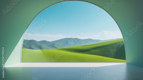 landscape with mountains and blue sky