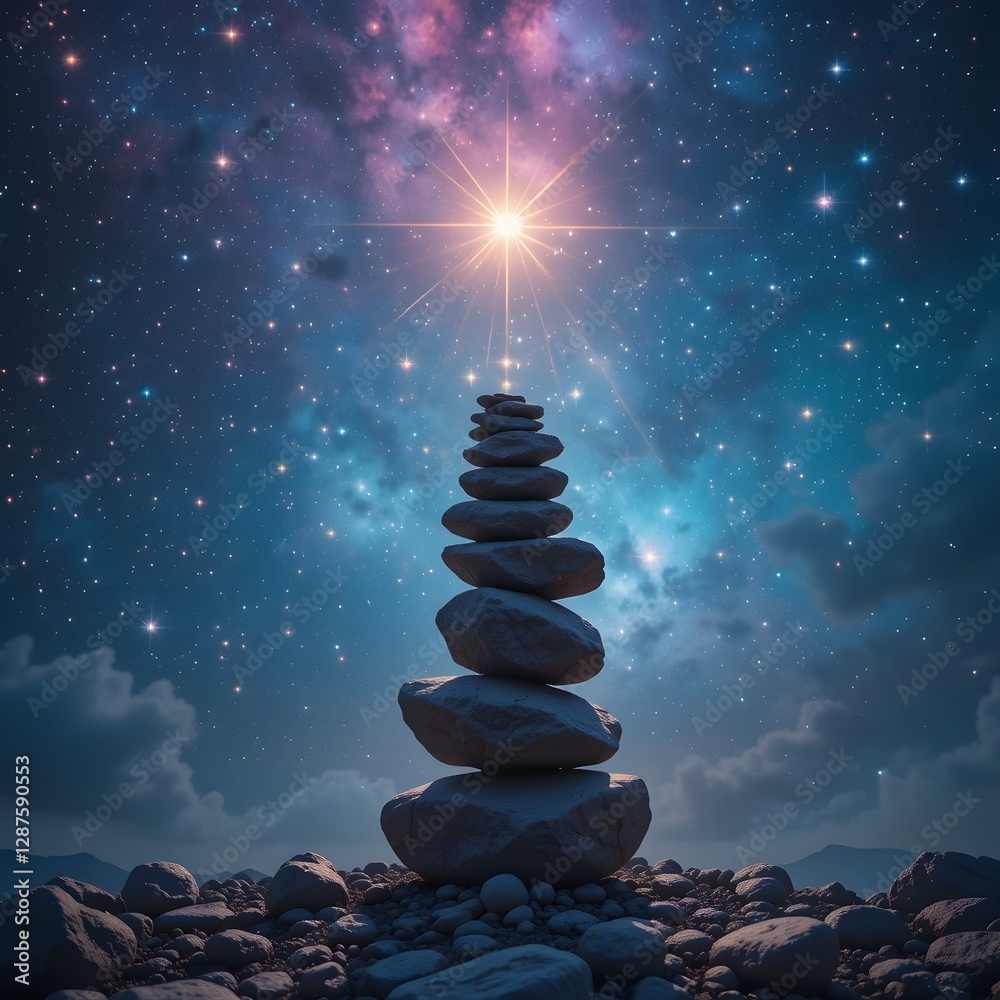 Fototapeta premium zen stones on the background of the sky