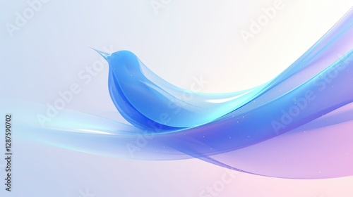 abstract blue background,Blue color, in the shape of a bird.Abstract blurred banner for design, template, web poster,Minimalistic, flat design, high resolution.
