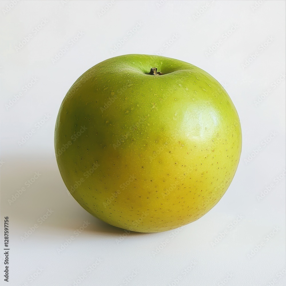 Bright green Granny Smith apple with a crisp surface isolated on white Bright green Granny Smith apple with a crisp surface isolated on white