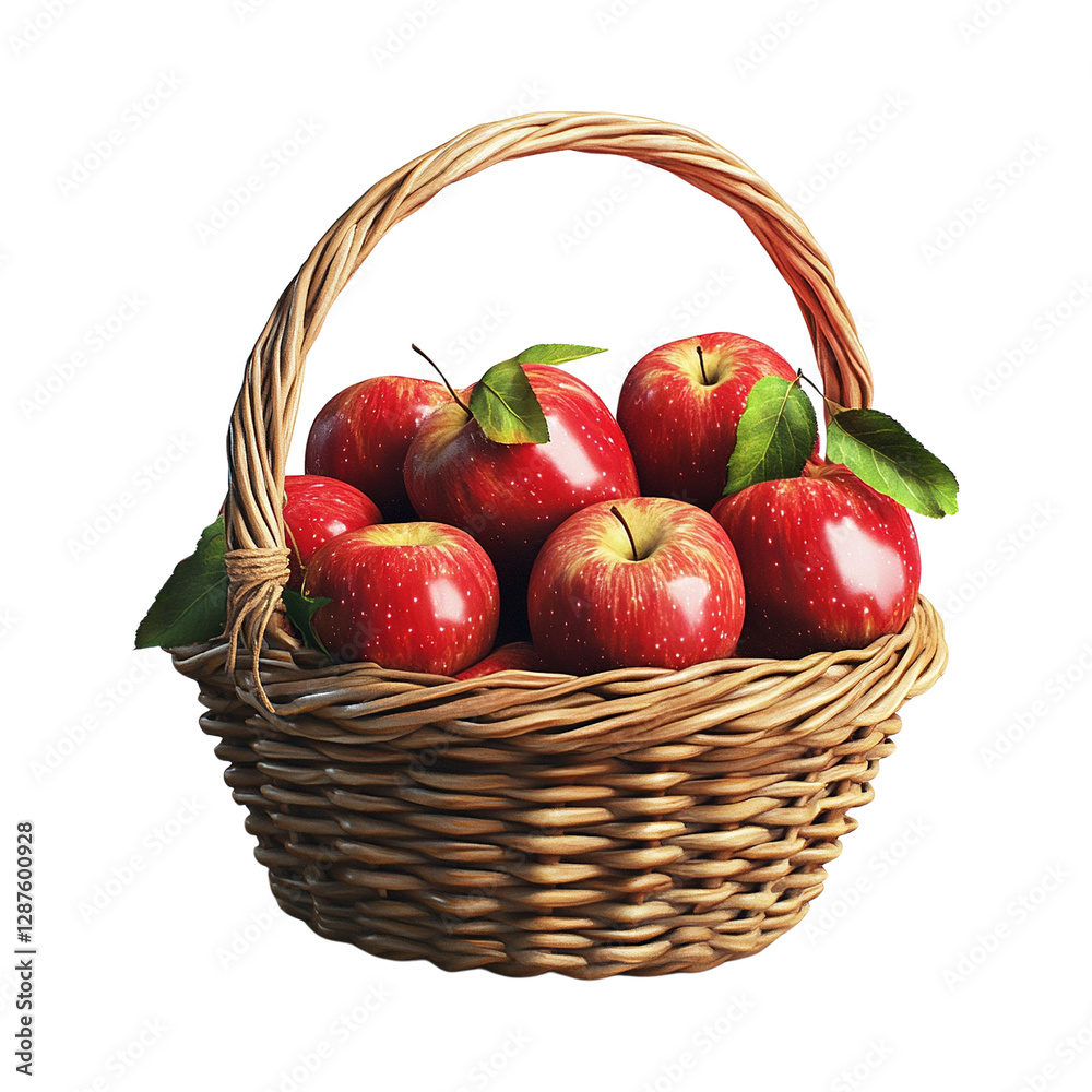 Basket of Fresh Red Apples Basket of Fresh Red Apples