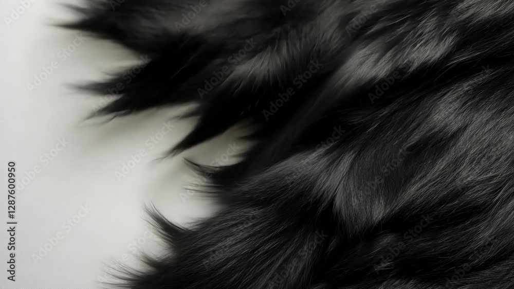 Close-up of soft black fur texture showcasing natural patterns and light reflections Close-up of soft black fur texture showcasing natural patterns and light reflections