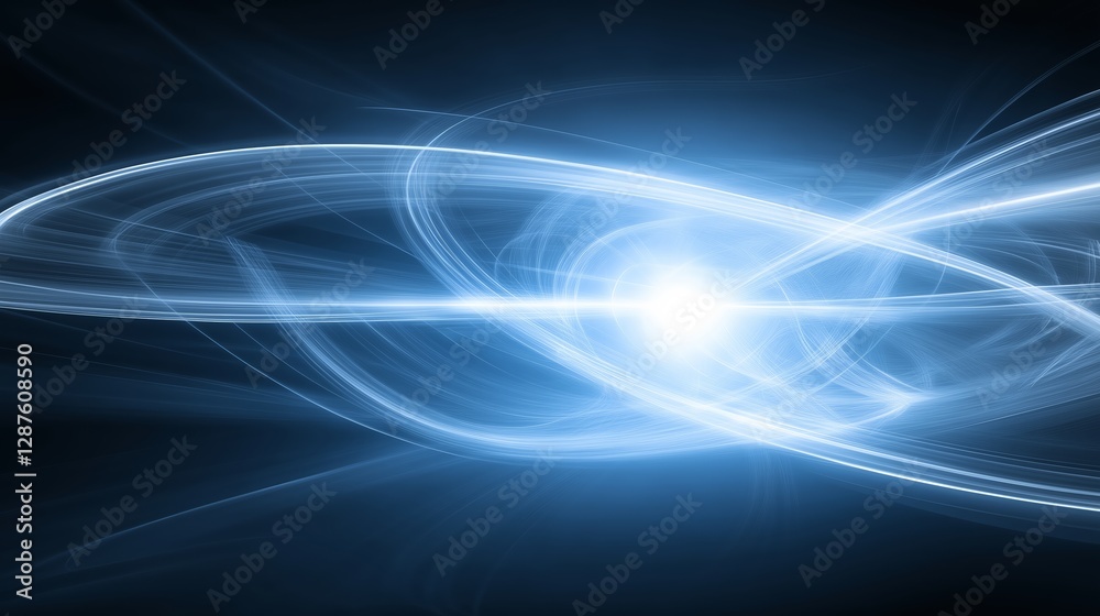 Luminous blue network connection with sparkling dots background. Based on Generative AI Luminous blue network connection with sparkling dots background. Based on Generative AI