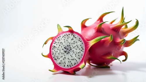dragon fruit on white background