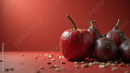 red apples on a plate
