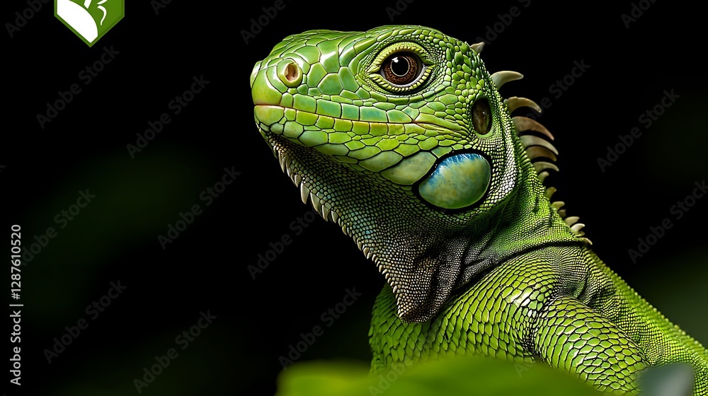 Obraz premium Lizard Portrait in Foliage