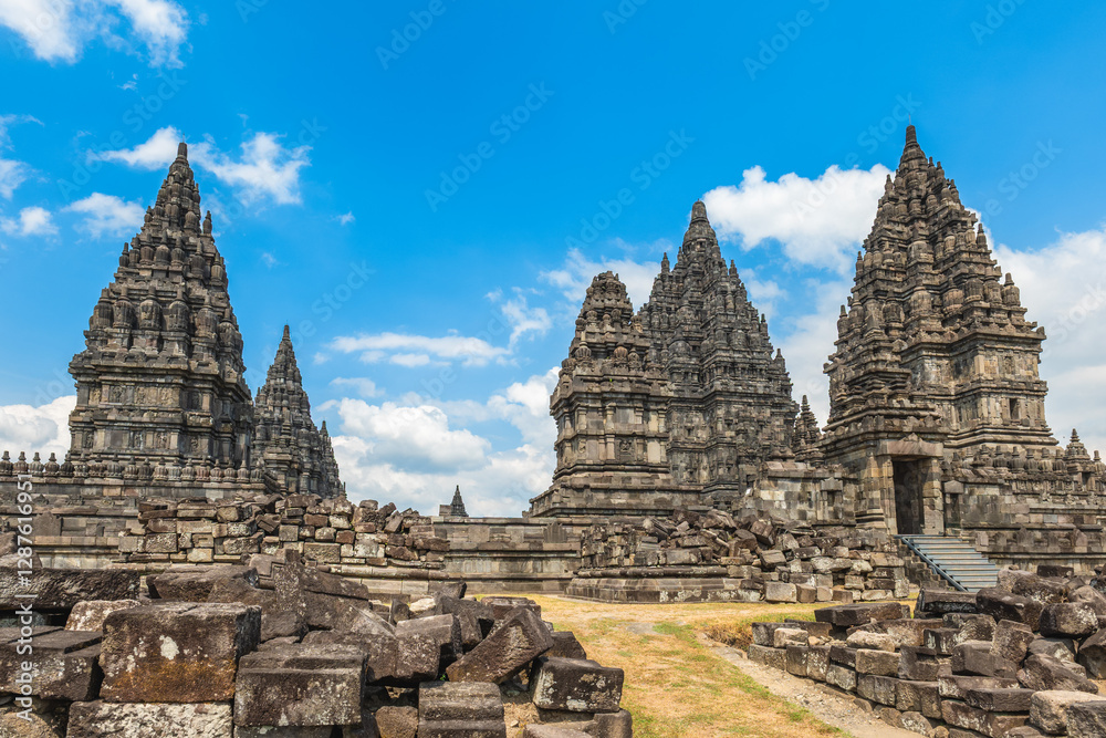 Fototapeta premium Prambanan, a Hindu temple compound in Yogyakarta, southern Java, Indonesia,