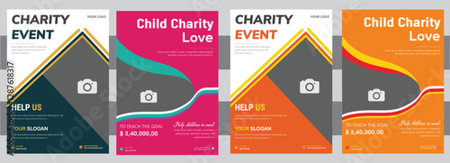 Charity Flyer Template , Fundraising & Donation Event Design,Charity & Donation Flyer , Help & Support Event Template.,Charity & Fundraising Flyer  Donation Event Poster Design