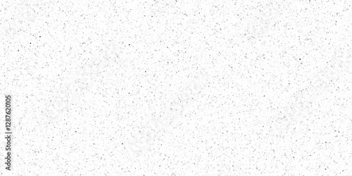 Fine grain terrazzo pattern with small abstract speckles. micro fragments creating an airy light effect across a white backdrop. polished terrazzo surface with faint gray and black specks.