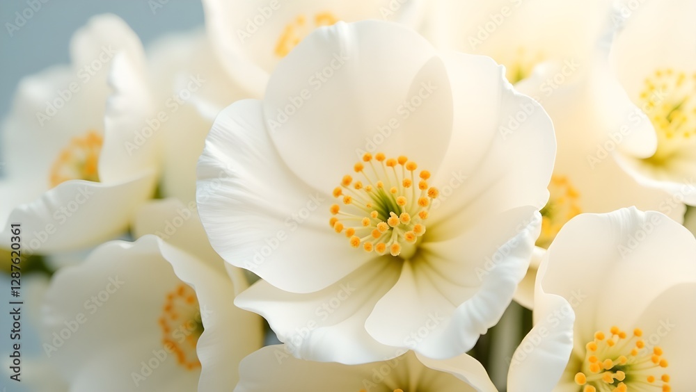 Obraz premium Ethereal White Blossoms – A Dreamy Macro Floral Portrait