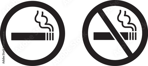 Printable vector illustration of smoking and no smoking sign