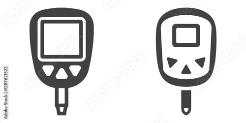Professional Blood Glucose Meter Logo Icons Silhouette Vector Illustration