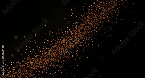 Brown Particle Stream or Cosmic Dust Cloud on a Black Background