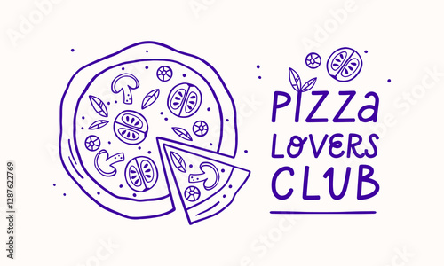 Design of print for banner, card, poster or clothes. Hand lettering of 