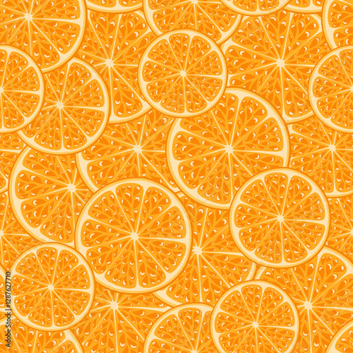 Orange slice seamless pattern for background vector illustration 