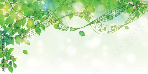 新緑　葉　風景　背景