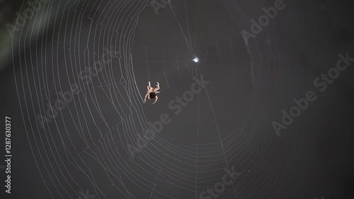 Spider making web