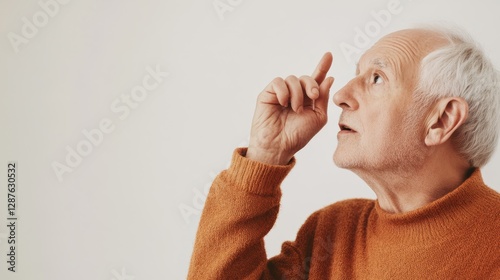 Dementia symptoms in a senior person confused by a familiar voice. Featuring confusion and recognition issues