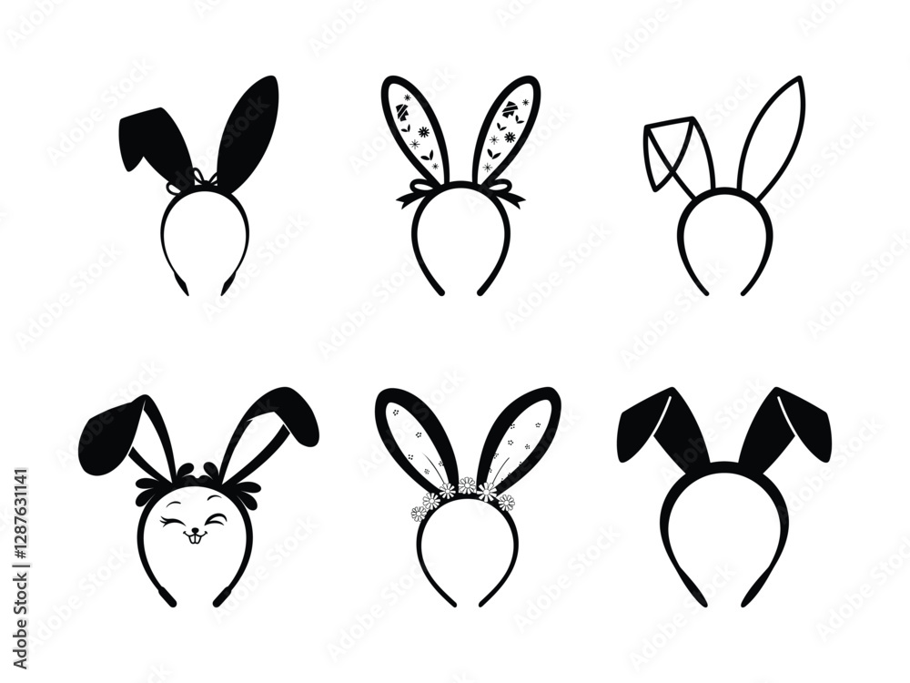 Easter Bunny Ears Headbands Silhouette – Fun & Festive Vector Clipart