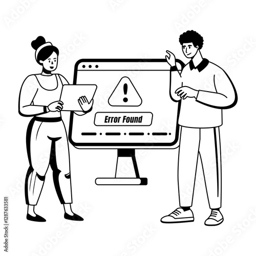 A glyph illustration of a character report error on a system