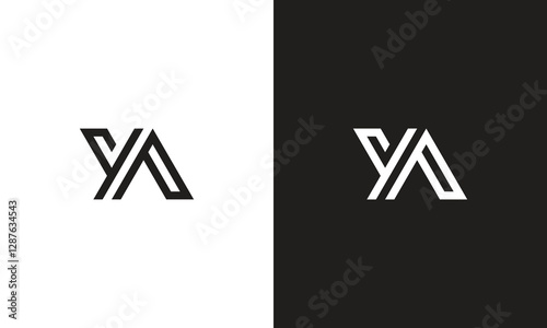 YA logo, monogram unique logo, black and white logo, premium elegant logo Vector