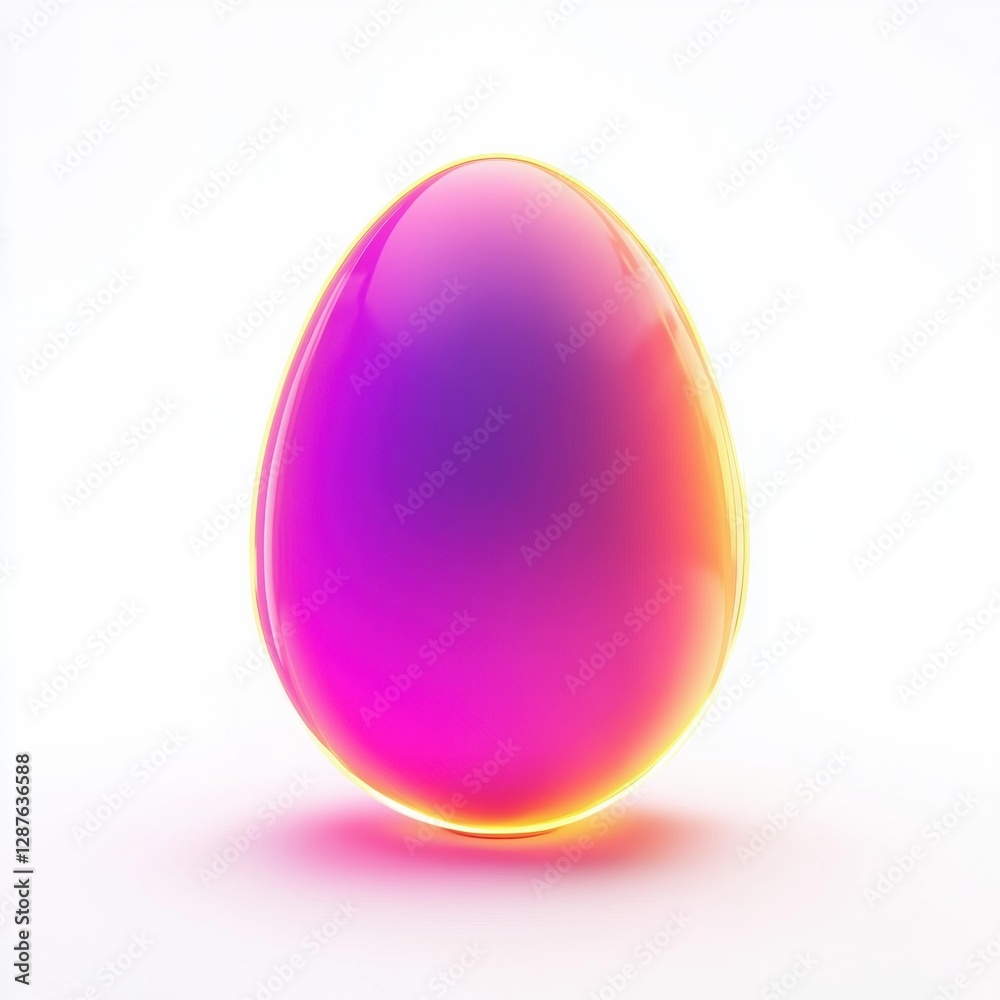 Easter egg made of glowing neon isolated on white background Easter egg made of glowing neon isolated on white background