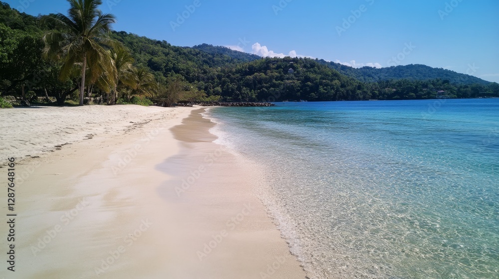 20.A serene, untouched beach with white sand, crystal-clear waves lapping the shore, and palm trees swaying gently in the breeze. 20.A serene, untouched beach with white sand, crystal-clear waves lapping the shore, and palm trees swaying gently in the breeze.
