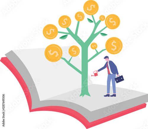 Social media illustration, business concept, web design

