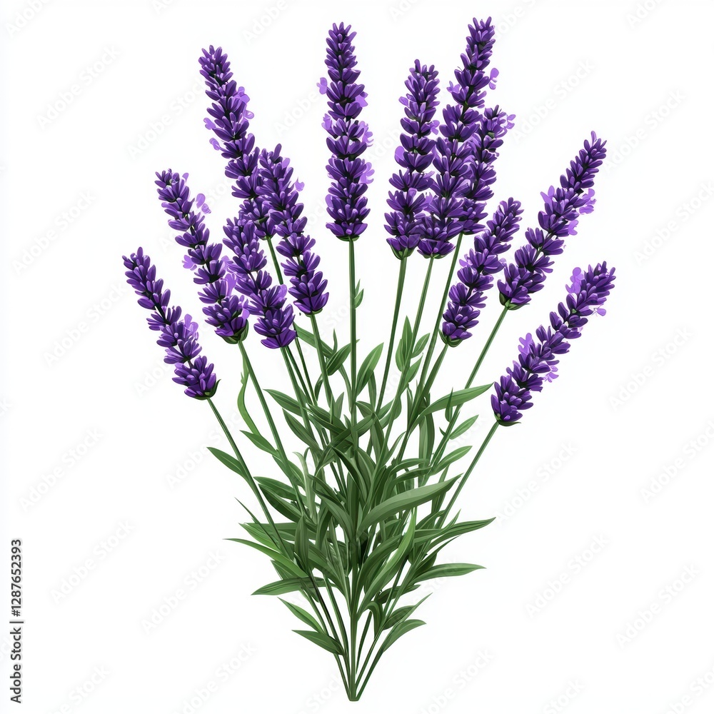 Naklejka premium Lavender plant isolated on white background