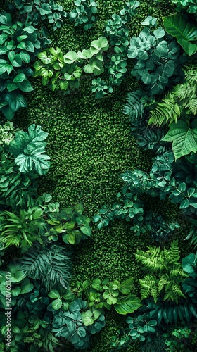 Wallpaper Mural Lush green plant wall background, indoor nature decor Torontodigital.ca