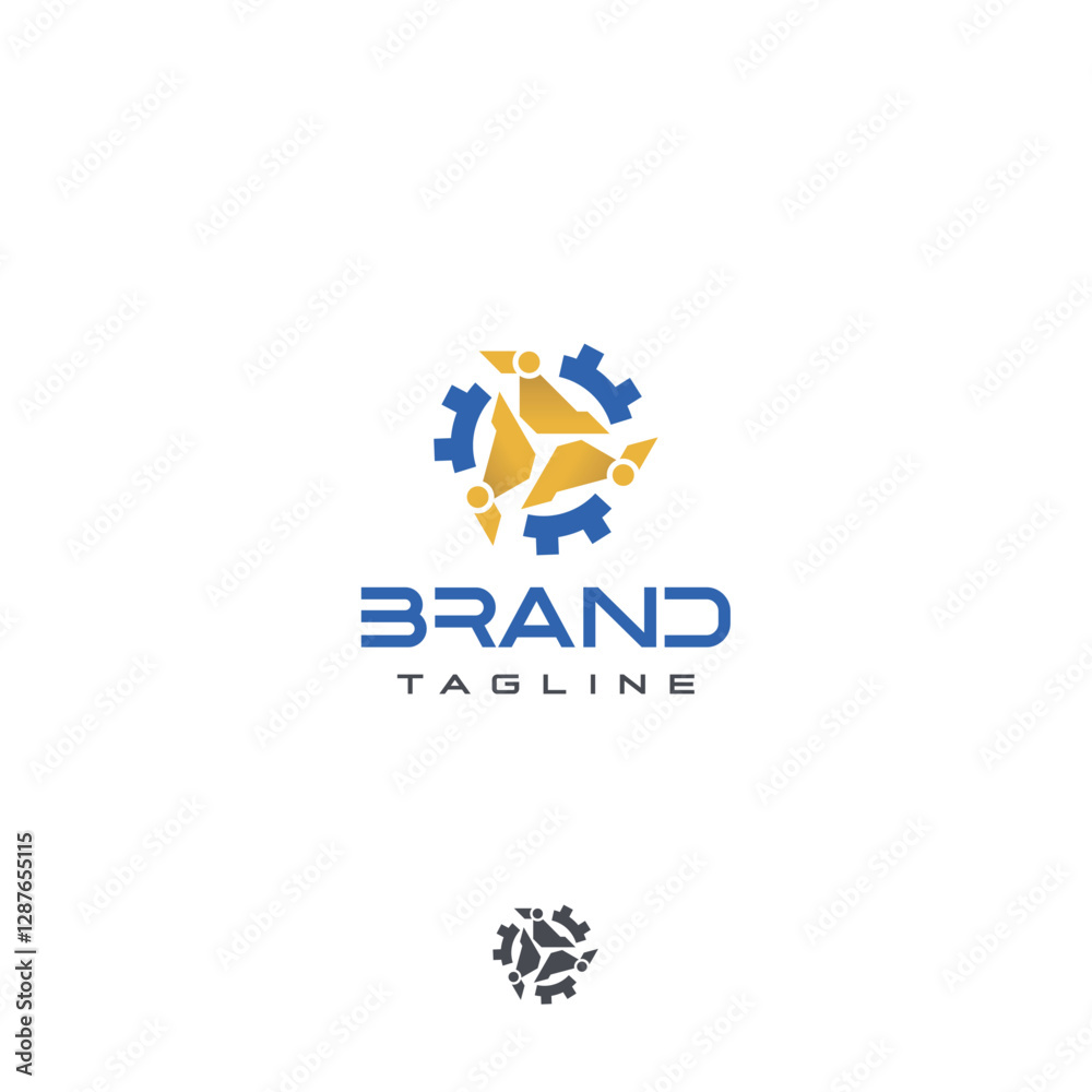 Construction machinery industry technology abstract vector logo Construction machinery industry technology abstract vector logo
