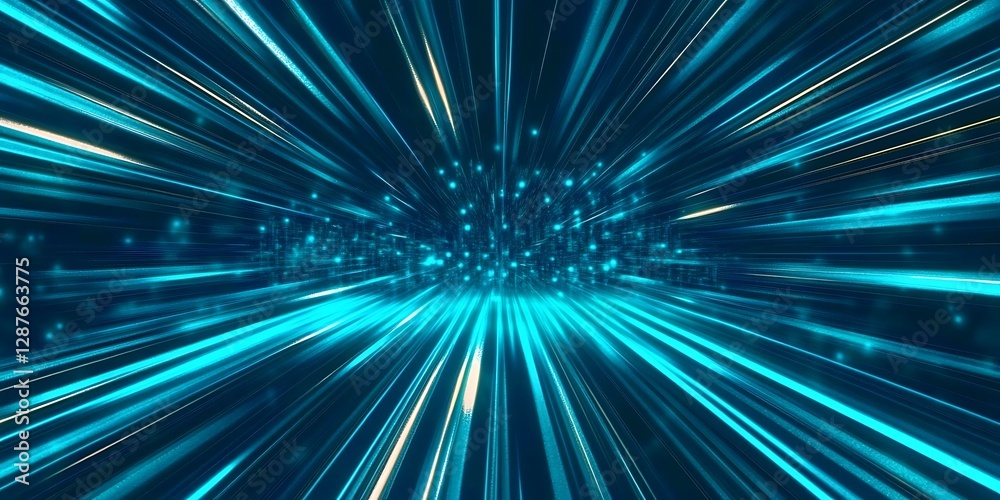 Fototapeta premium A speed lines of light and stripes over technology background ,