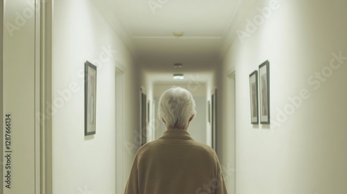 Dementia symptoms in a senior person unsure of where they are. Featuring disorientation and memory loss