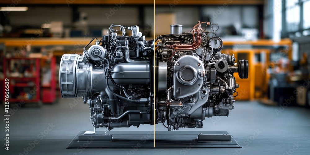 A side-by-side comparison of a well-maintained NGV engine versus a neglected one, highlighting differences in performance A side-by-side comparison of a well-maintained NGV engine versus a neglected one, highlighting differences in performance