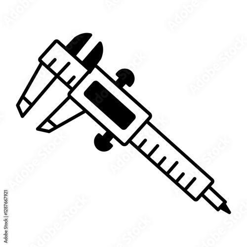 Verner caliper icon in hand drawn style 
