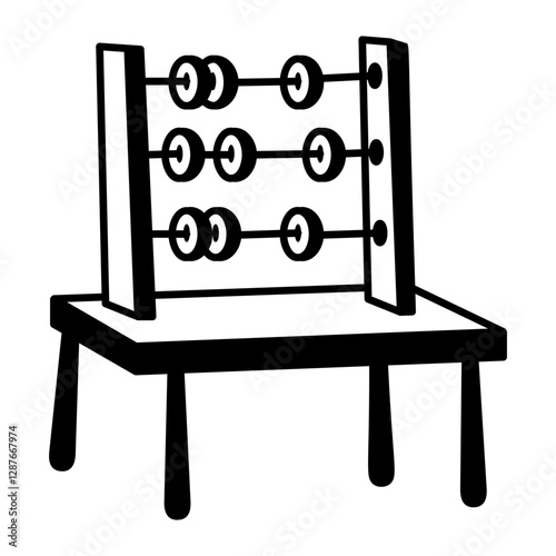 A hand drawn icon of counting beads 

