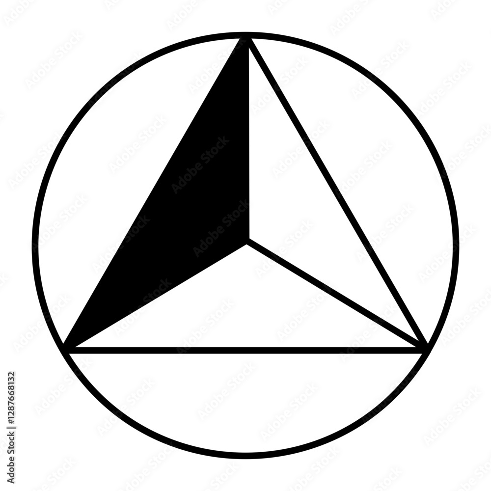 Triangle inscribed icon in doodle style
Triangle inscribed icon in doodle style