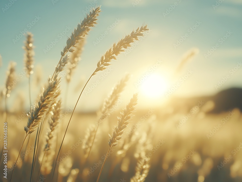 Fototapeta premium Golden Wheat Field at Sunset (2)
