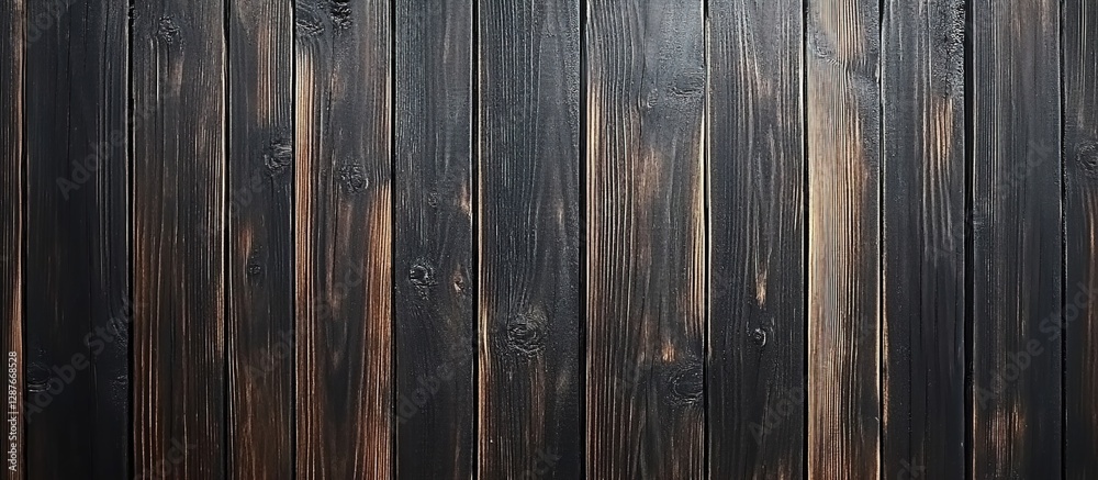 Fototapeta premium Black wooden background with dark wood planks texture.