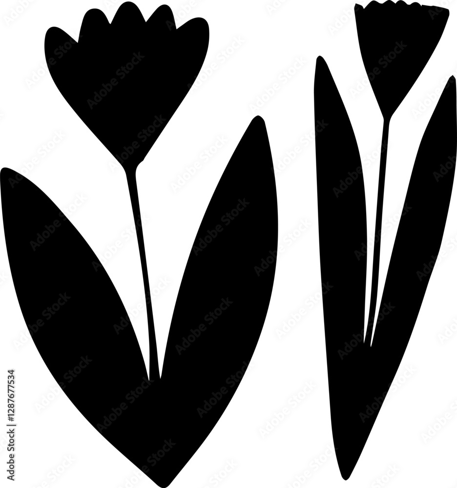 Black filled icon in the shape of a florals and leaves. Black filled icon in the shape of a florals and leaves.
