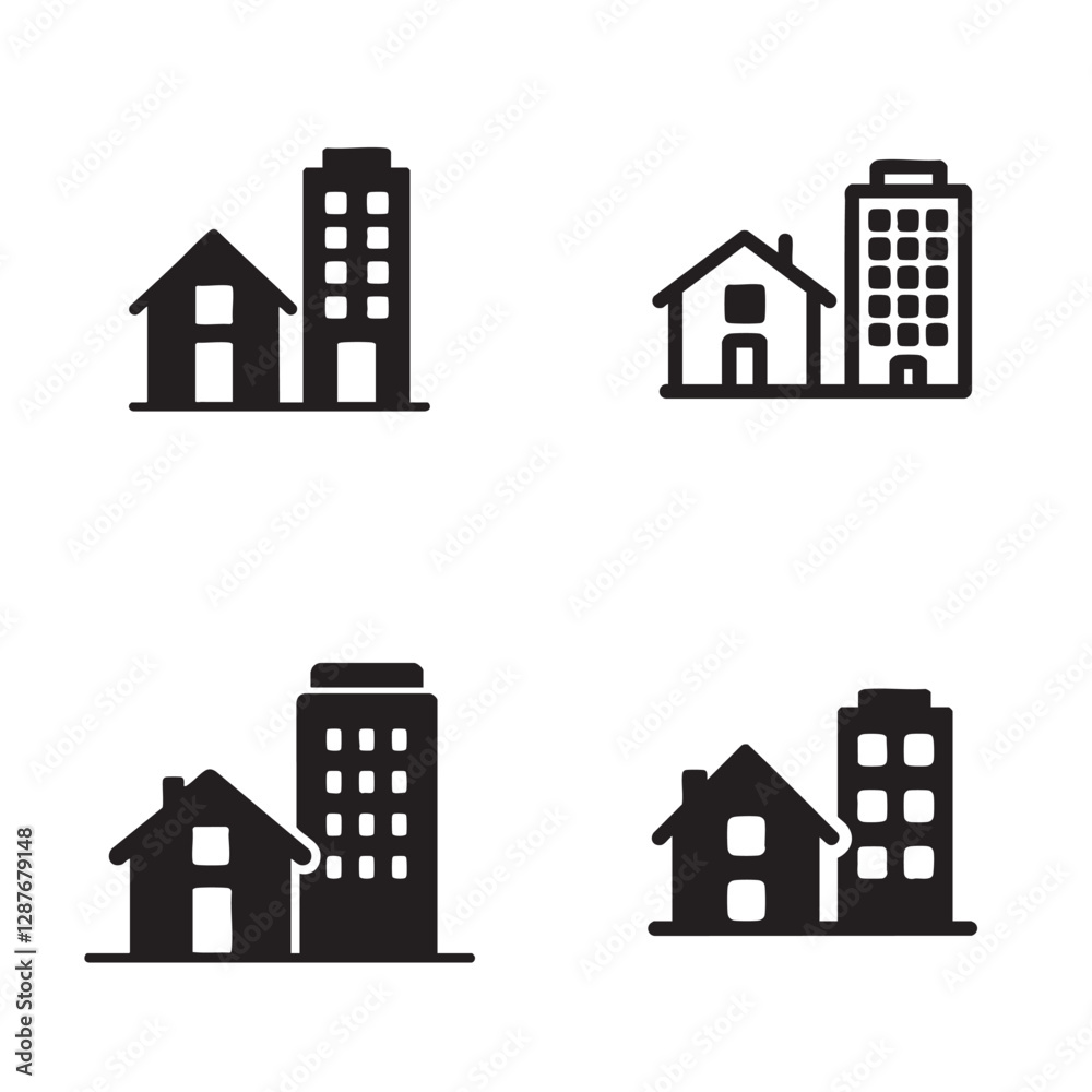 Fototapeta premium A simple, stylized representation of a house icon type vector