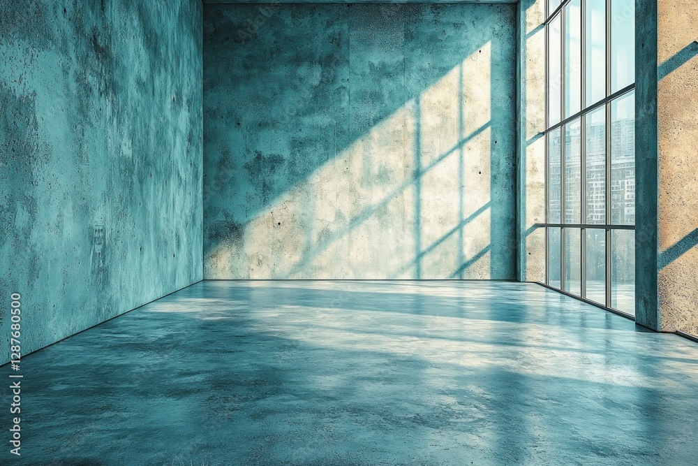 Empty room with sunlight streaming through a window for interior design backdrop Empty room with sunlight streaming through a window for interior design backdrop