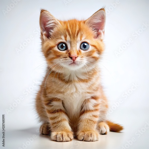 Adorable Orange Tabby Kitten with Blue Eyes
