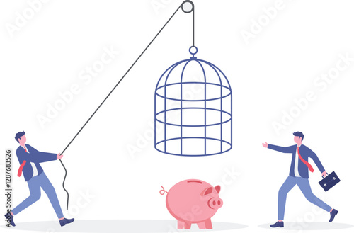Social media illustration, business concept, web design


